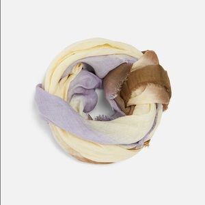 Zara grey/ yellow tie dye scarf